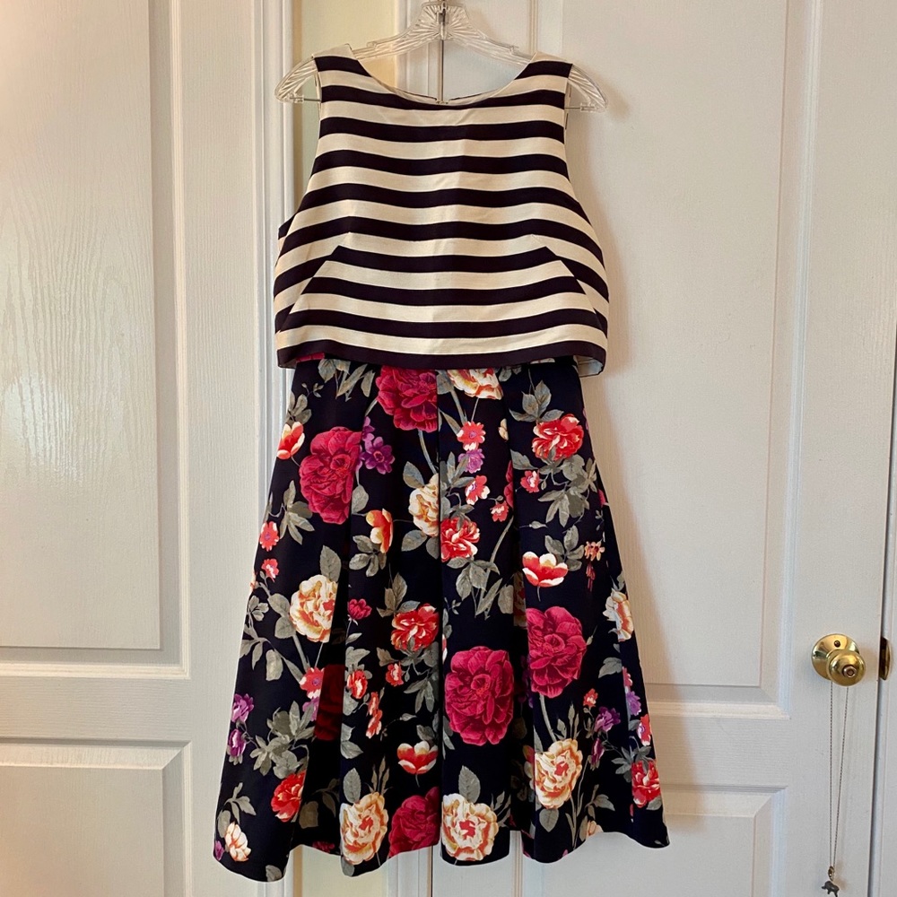 Anthropologie Stripe floral dress
